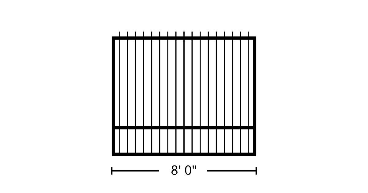 Fence | 8ft 0in Wide, Finials Style, Single Pickets | StandardGates™