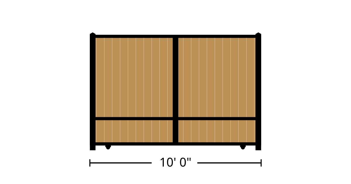 Gate | 10ft 0in Wide, Slide Kit, Solo Panel, Vertical Ironwood, Manual ...