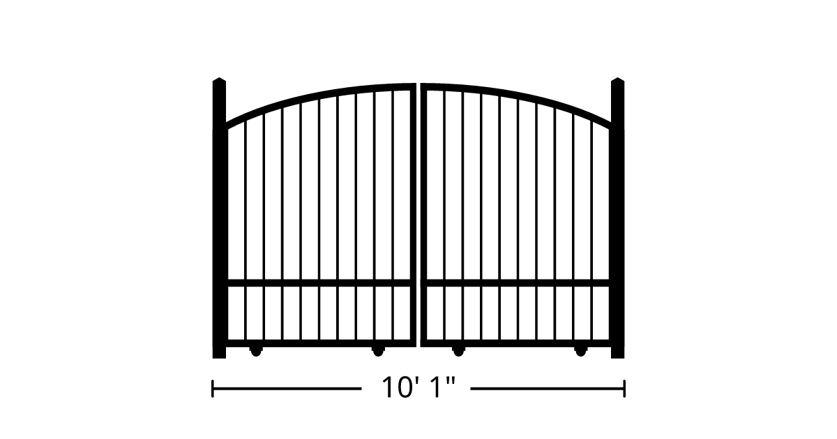 Gate | 10ft 1in Wide, Slide Kit, Dual Panels, Arch Style, Single ...