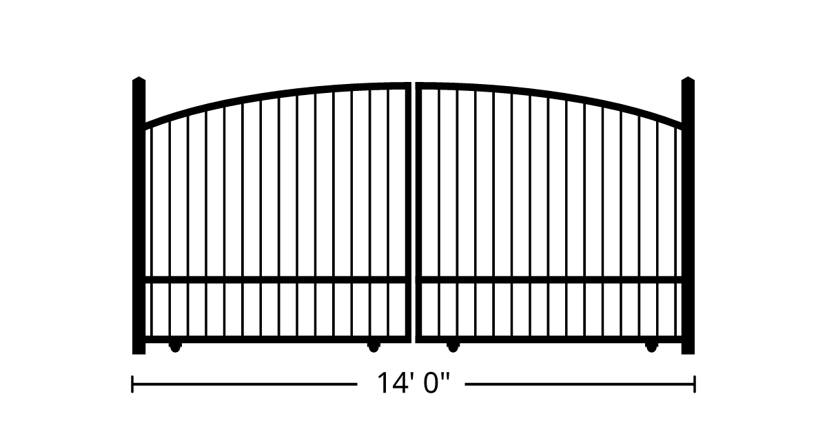 Gate | 14ft 0in Wide, Slide Kit, Dual Panels, Arch Style, Single ...