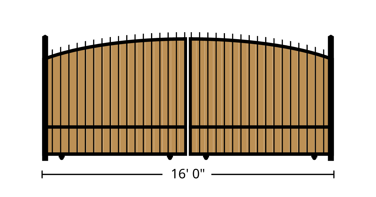 Gate | 16ft 0in Wide, Slide Kit, Dual Panels, Both Style, Double ...
