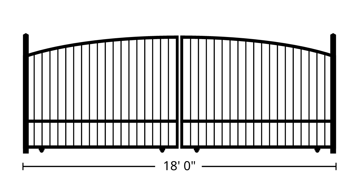 Gate | 18ft 0in Wide, Slide Kit, Dual Panels, Arch Style, Single ...