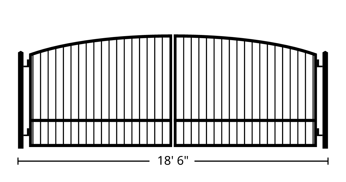 Gate | 18ft 6in Wide, Swing Kit, Dual Panels, Arch Style, Single ...