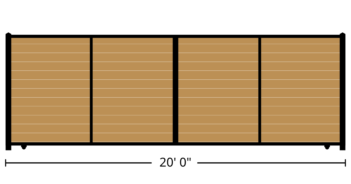 Gate | 20ft 0in Wide, Slide Kit, Solo Panel, Horizontal Ironwood ...
