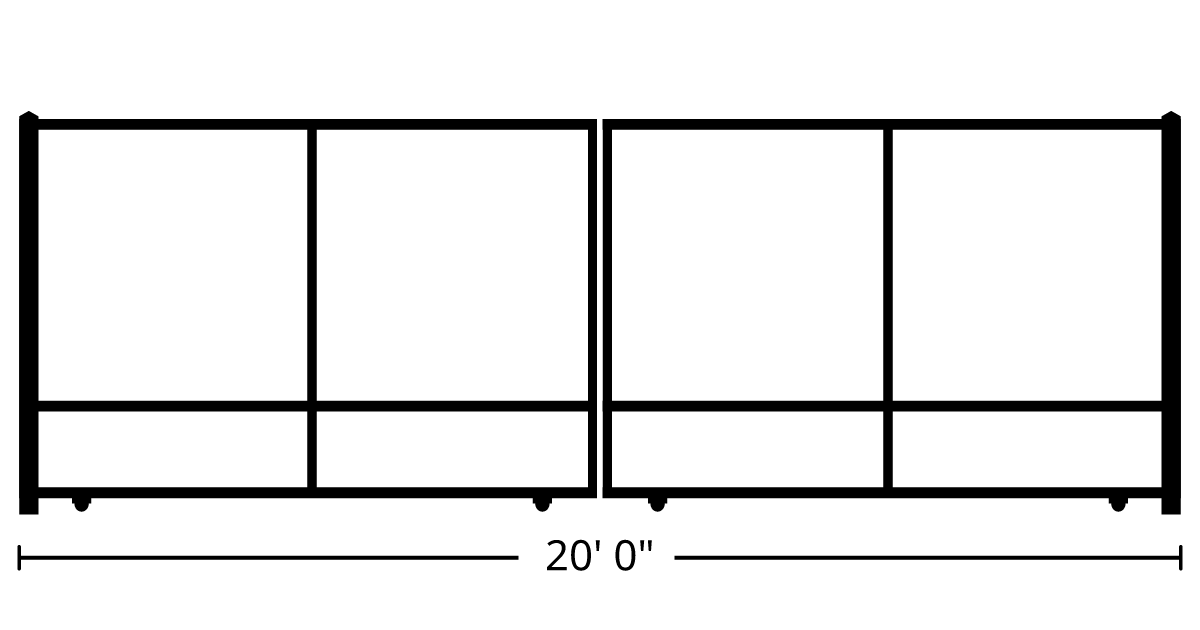 Gate 20ft 0in Wide, Slide Kit, Dual Panels, DIY Wood StandardGates™