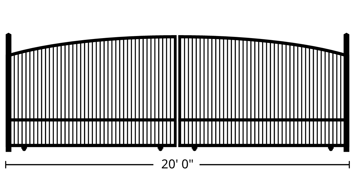 Gate | 20ft 0in Wide, Slide Kit, Dual Panels, Arch Style, Double ...
