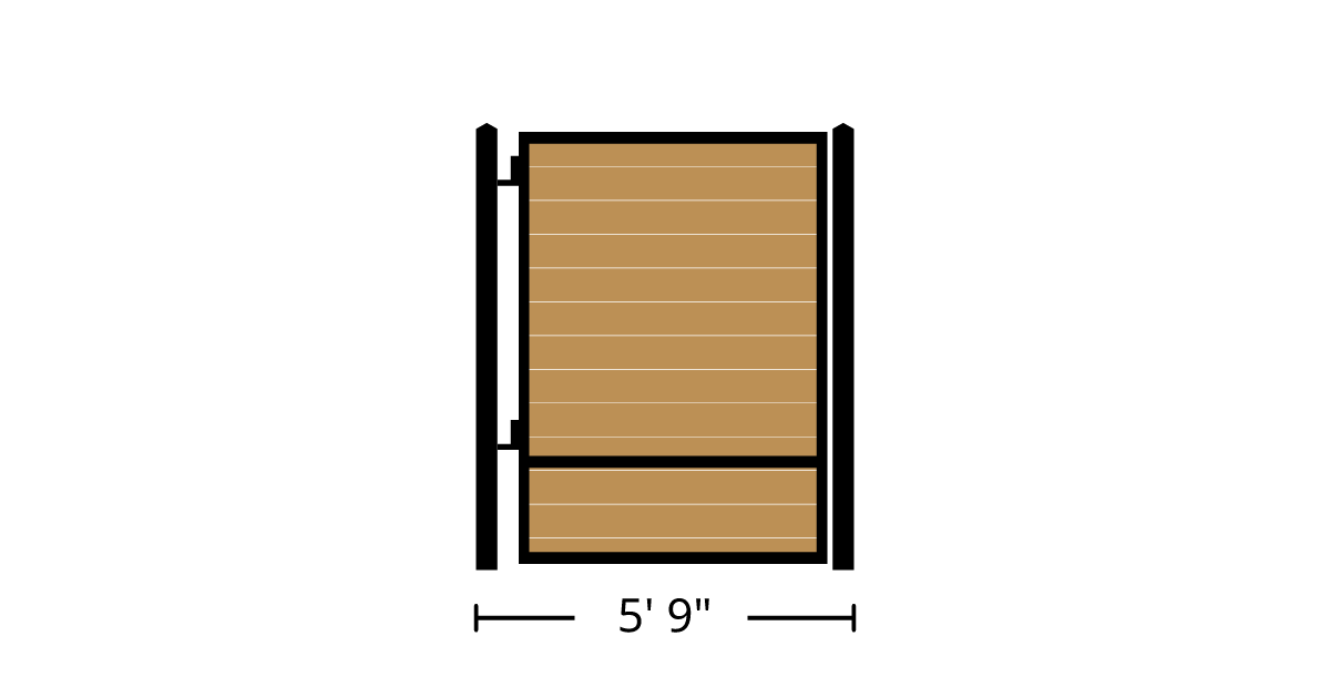 Gate | 5ft 9in Wide, Swing Kit, Solo Panel, Horizontal Ironwood, Manual ...